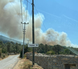 Bodrum’daki orman yangınına havadan ve karadan müdahale devam ediyor