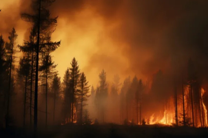 A stubble fire in Aksaray spread to a forested area