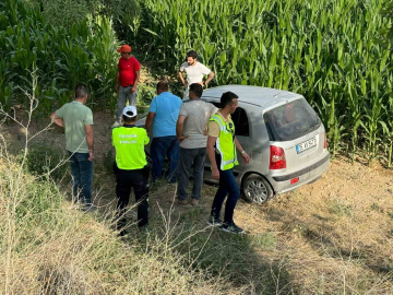 Konya’da otomobil şarampole uçtu: 2 yaralı